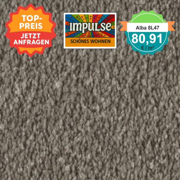 Vorwerk Alba 8L47 nutria – Draufsicht Velours Teppichboden 4 m breit, 80,91 €/m²